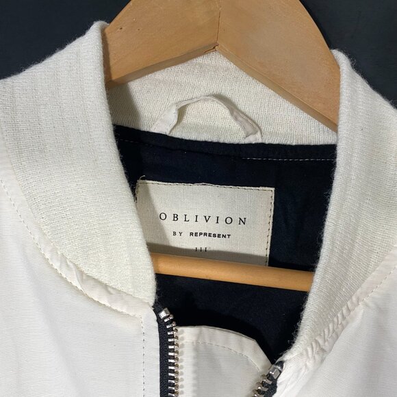 Oblivian by Represent Semi-sheer Long Bomber white men's size 3 / Large - Picture 4 of 10